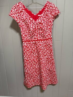 Boden Floral V-Neck Fit-and-Flare Midi Dress Women’s 2